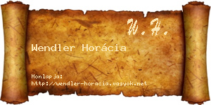 Wendler Horácia névjegykártya